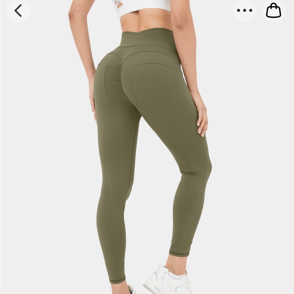 Cloudful high waisted crossover ruched butt lifting yoga 7/8 leggings
